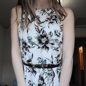 Halter floral with birds dress
